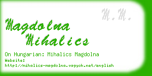 magdolna mihalics business card